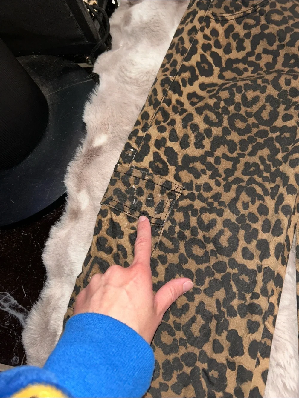 VIP Leopard Print Cargo Pants - Brown/Black